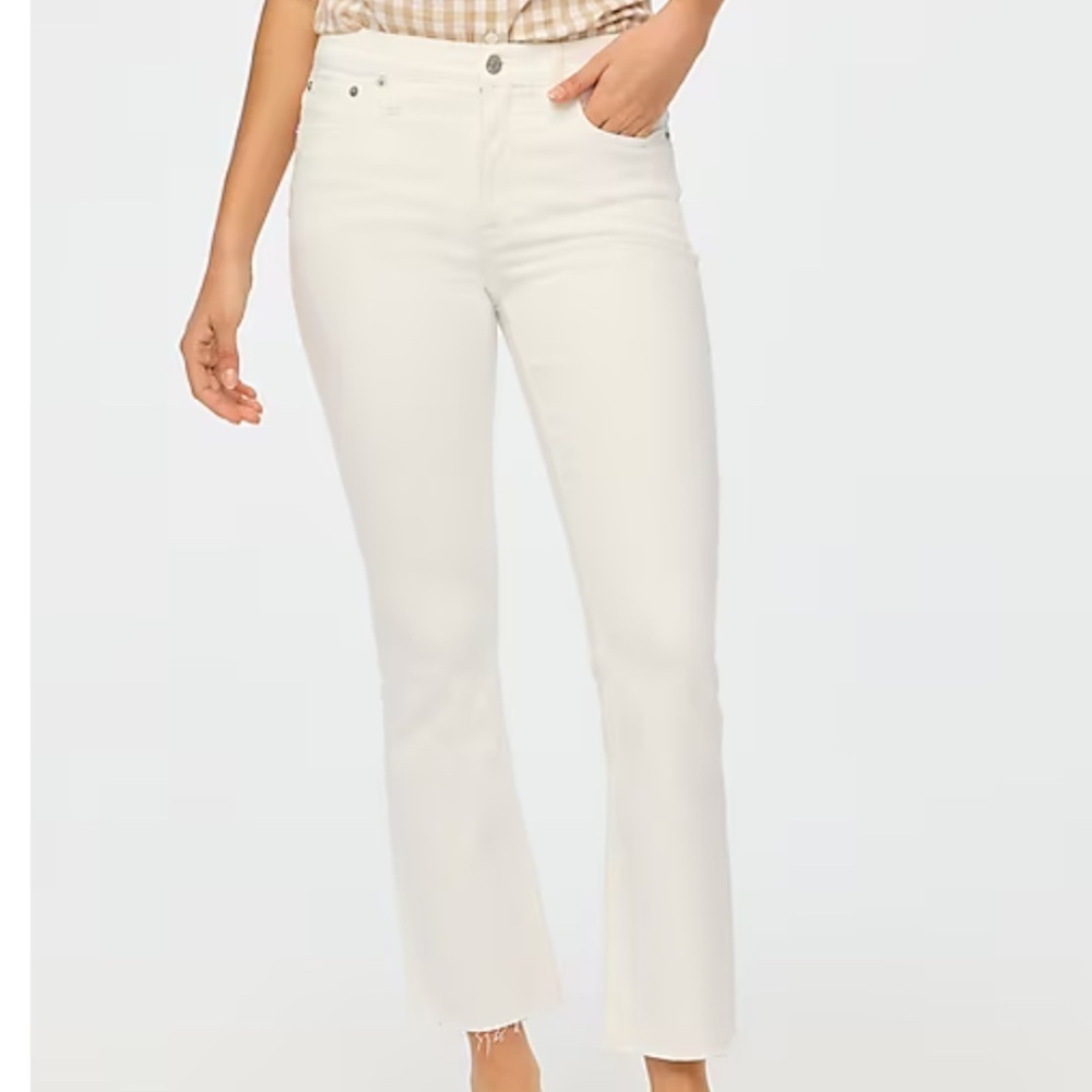 J Crew Factory White Flare Crop Jeans Size 29